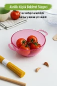 Akrilik Pembe Mini Pirinç Süzgeçi & Bakliyat Süzgeçi (3 SU BARDAĞI ÖLÇÜLÜ) - 1