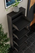 Evdemo 4 Kapaklı Metal Ayakkabılık Antrasit - 5