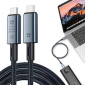 Daytona ZR848 240W USB 4.0 40GBPS 8k Thunderbolt Görüntü Aktarım ve Hızlı Şarj Kablosu 0,5 Metre - 2