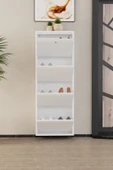 Evdemo Kilitli 4 Kapaklı Metal Ayakkabılık Beyaz - 5