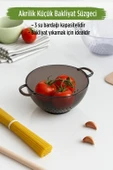 Akrilik Füme Mini Pirinç Süzgeçi & Bakliyat Süzgeçi (3 SU BARDAĞI ÖLÇÜLÜ) - 1