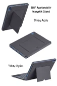 iPad 11. Nesil Uyumlu 360° Manyetik Standlı Ledli Touchpadli Katanya Klavyeli Tablet Kılıfı thumbnail 3
