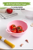 Akrilik Soft Pembe Mini Pirinç Süzgeçi & Bakliyat Süzgeçi (3 SU BARDAĞI ÖLÇÜLÜ) - 1