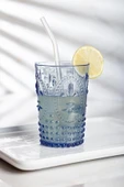 Akrilik Lacivert 6'lı Kısa Bardak & Su Meşrubat Kahve Yanı Bardağı 400 ml ( Cam Değildir ) - 3