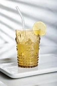 Akrilik Amber Tekli Kısa Bardak & Su Meşrubat Kahve Yanı Bardağı 400 ml ( Cam Değildir ) - 1