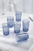 Akrilik Lacivert 6'lı Kısa Bardak & Su Meşrubat Kahve Yanı Bardağı 400 ml ( Cam Değildir ) - 2