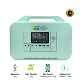 1008WH Taşınabilir Güç Kaynağı %99.99 MPPT BMS Çoklu Koruma Kablosuz Şarj / Turkuaz - 1