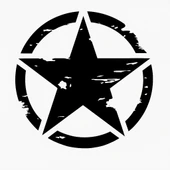 Army Star Askeri Yıldız Oto Sticker Siyah 27x27cm - 1