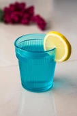 Akrilik Aquamarin 6'lı Kısa Bardak & Su Meşrubat Kahve Yanı Bardağı 300 ml ( Cam Değildir ) - 2