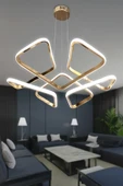 Dron Köşeli Modern Sarkıt Led Avize Salon & Oturma Odası Avizesi - 9