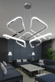 Dron Köşeli Modern Sarkıt Led Avize Salon & Oturma Odası Avizesi - 6
