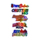 Para Babası Okuttunmu Bro Replika Kalpler Kasko Değil Muska Yazılı Hologram Efektli Arka Cam Stickeri 30x20cm - 1