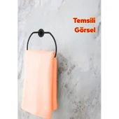 Bez Havluluk Aparatı Lavabo Banyo Mutfak Bez Havlu Askısı Siyah Paslanmaz Vidalı Metal thumbnail 3