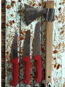 Handmade Sürmene Sürbisa Paltalı Kasap Kurban Et Doğrama Seti 4 lü + Masat thumbnail 1