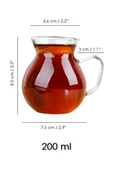 Mien Isıya Dayanıklı 6'lı Borosilikat Cam Bardak Kulplu Modern Çay Bardağı Seti Takımı - 9