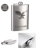 Kişiye Özel Kartal Temalı 9 Oz  Çelik Cep Matarası 266 Ml İçecek Matarası Vip Hediye - 1
