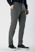 Yazı Slim Fit Likralı Erkek Jogger Pantolon-7329 - 1