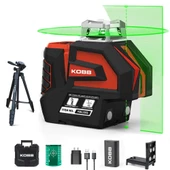 KOBB KBL32GTP Profesyonel Li-ion Yatay 360° ve Dikey Otomatik Hizalamalı Yeşil Nokta Şakül ve Çapraz Çizgi Lazer+Tripod - 1