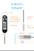 Dijital Gıda Termometresi Sıvı Gıda Et Su Bebek Süt Mama Yiyecek Sıcaklık Mutfak Isı Ölçer 3238 - 5