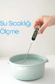 Dijital Gıda Termometresi Sıvı Gıda Et Su Bebek Süt Mama Yiyecek Sıcaklık Mutfak Isı Ölçer 3238 - 6