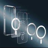 İPhone 14 Pro için Kılıf Kamera Korumalı Magsafe Wireless Şarj Özellikli Şeffaf Kılıf - 5