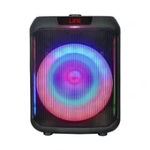 Zore GD-907 Dijital LED Göstergeli FM Radyolu Mikrofonlu RGB TWS 8 inç Stereo Bass Kablosuz Karaoke Hoparlör - 8