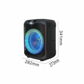 Zore GD-907 Dijital LED Göstergeli FM Radyolu Mikrofonlu RGB TWS 8 inç Stereo Bass Kablosuz Karaoke Hoparlör - 4