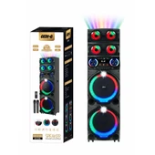 Zore GD-2126 Dijital LED Göstergeli FM Radyolu Mikrofonlu RGB TWS Çift 12 inç Stereo Bass Kablosuz Karaoke Hoparlör - 8