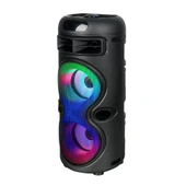 Zore GD-2402 Dijital LED Göstergeli FM Radyolu Mikrofonlu RGB TWS Çift 4 inç Stereo Bass Kablosuz Karaoke Hoparlör - 2