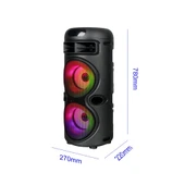 Zore GD-2402 Dijital LED Göstergeli FM Radyolu Mikrofonlu RGB TWS Çift 4 inç Stereo Bass Kablosuz Karaoke Hoparlör - 9
