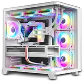 Power Boost Kasa PB-SS02W Sea View USB 3.0, ATX 7 x ARGB Fanlı Beyaz Kasa (Psu Yok) - 2