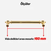 Defne Metal Gold Altın Kulp 160 mm Mobilya Çekmece Mutfak Dolabı Dolap Kapak Kulpları Kulb Kulpu thumbnail 3