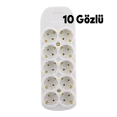 10'lu Grup Priz Klemensli Fiş Priz Topraklı Çoklu Grup Priz Çoğaltıcı Onlu Kablosuz - 3