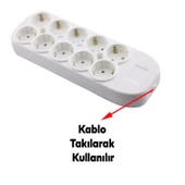 10'lu Grup Priz Klemensli Fiş Priz Topraklı Çoklu Grup Priz Çoğaltıcı Onlu Kablosuz - 2