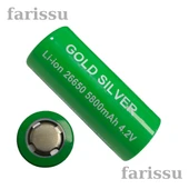 Gold Silver 26650 5800mAh 4.2V Li-ion Şarjlı Pil – El Feneri Uyumlu - 2