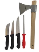 Sürmene El Yapımı Plastik Sap Kasap Kurban Et Doğrama Kırma Seti thumbnail 4