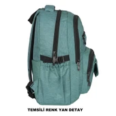 Relaxion Su Geçirmez Çok Gözlü Okul Sırt Çantası Bordo 2056 - 2