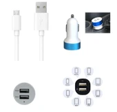Çift USB Girişli 3.1 Çıkışlı Seyahat Seti Android / Micro Usb - 1