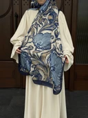 Pamuklu Soft Luna Desen Şal-Mavi - 2