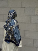 Pamuklu Soft Luna Desen Şal-Mavi - 3