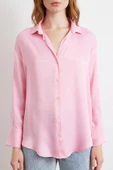 Viskon Saten Gömlek Pembe thumbnail 4