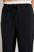 Bel Bantlı Wide Leg Pantolon Siyah - 4