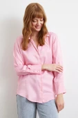 Viskon Saten Gömlek Pembe thumbnail 1