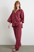 Arka Cepli Salaş Pantolon Bordo - 2
