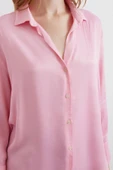 Viskon Saten Gömlek Pembe thumbnail 5