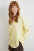 Viskon Saten Gömlek Sarı thumbnail 3
