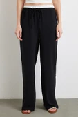Bel Bantlı Wide Leg Pantolon Siyah - 3