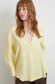 Viskon Saten Gömlek Sarı thumbnail 1