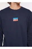 Bisiklet Yaka Mavi Erkek Sweatshırt A2824-0006 - 3
