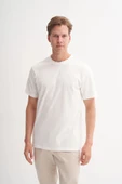 Cazador Erkek Bisiklet Yaka Regular Fit Örme Tişört 4121 Ekru thumbnail 2